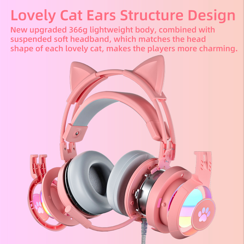 Розовая игровая гарнитура для  – обзор и цена Gaming Headset Rgb